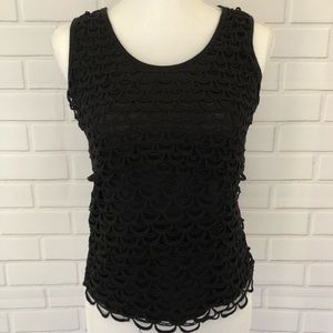 Monteau Black Lace Sleeveless blouse top small